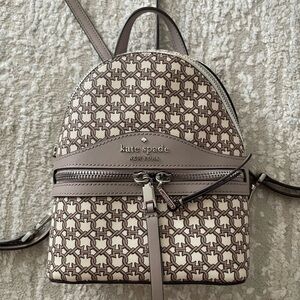 Kate Spade Geometric Tan and Cream Backpack